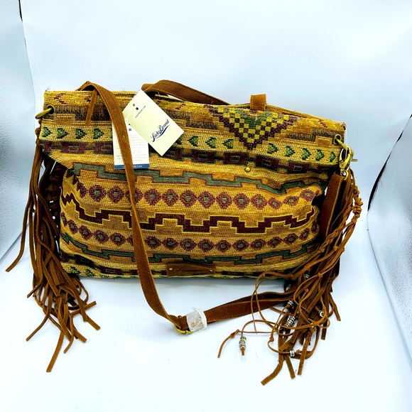 Lucky Brand Handbags - BOHO LUCKY BRAND FLEETWOOD LEATHER/FABRIC BAG